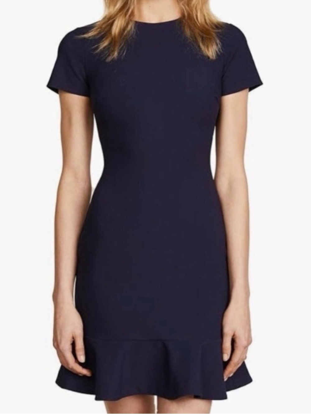 Likely navy short sleeve Becket mini dress